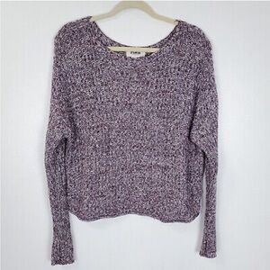 PINK Victorias Secret Sweater Knit Oversized Scoop Neck Purple & White XS